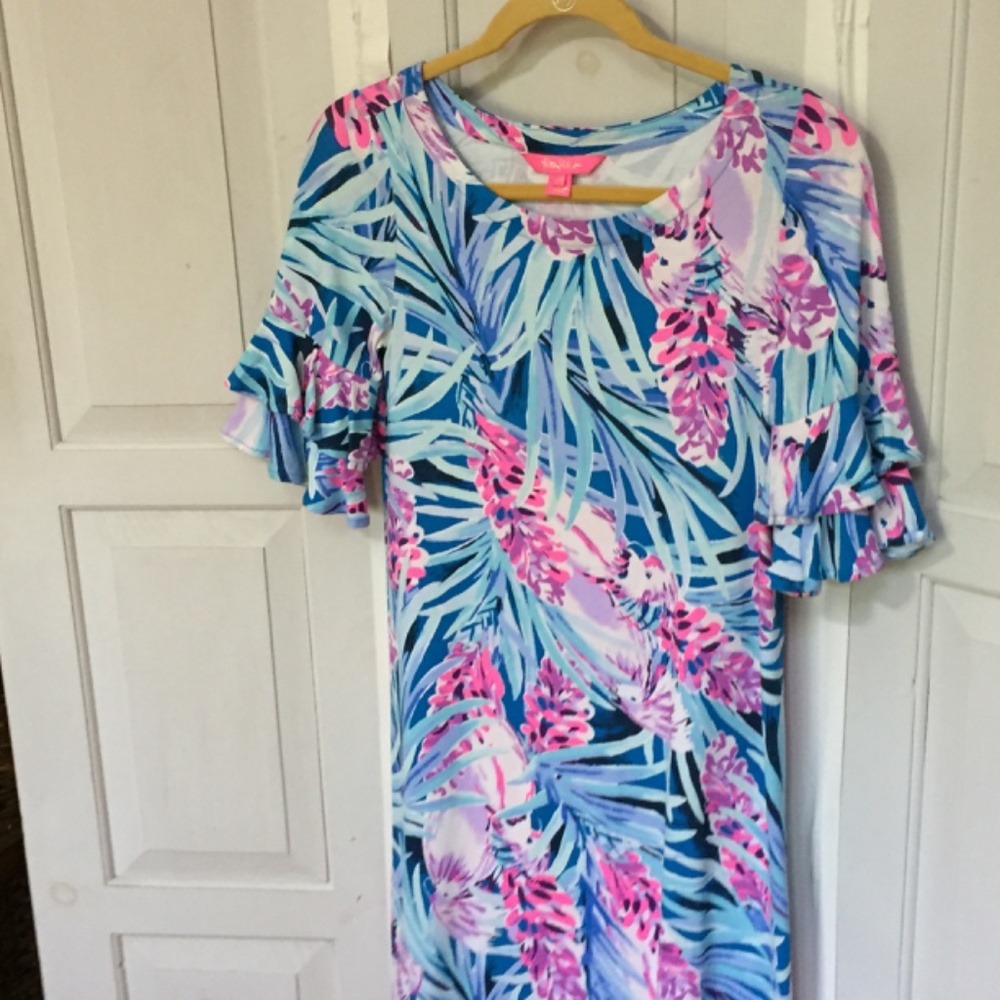 Lilly Pulitzer Blue and Pink Mini Dress - Picture 9 of 15